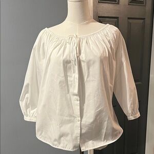 Elegant White Button-Up Blouse for Women